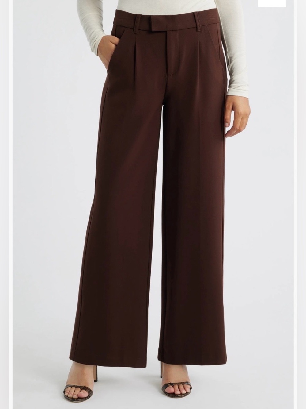 Wit & Wisdom Skyrise Wide-Leg Chocolate Truffle Brown Pants Size 14W